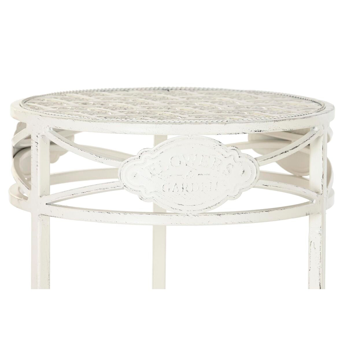 Juego de 3 mesas Home ESPRIT blancas 30,5 x 30,5 x 70 cm (3 piezas)