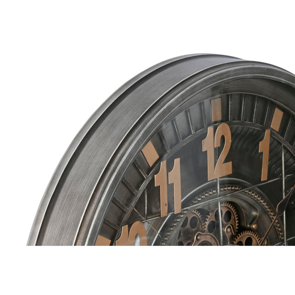 Relógio de Parede Home ESPRIT Dourado Prateado Cristal Ferro Vintage 66,5 x 8,5 x 66,5 cm