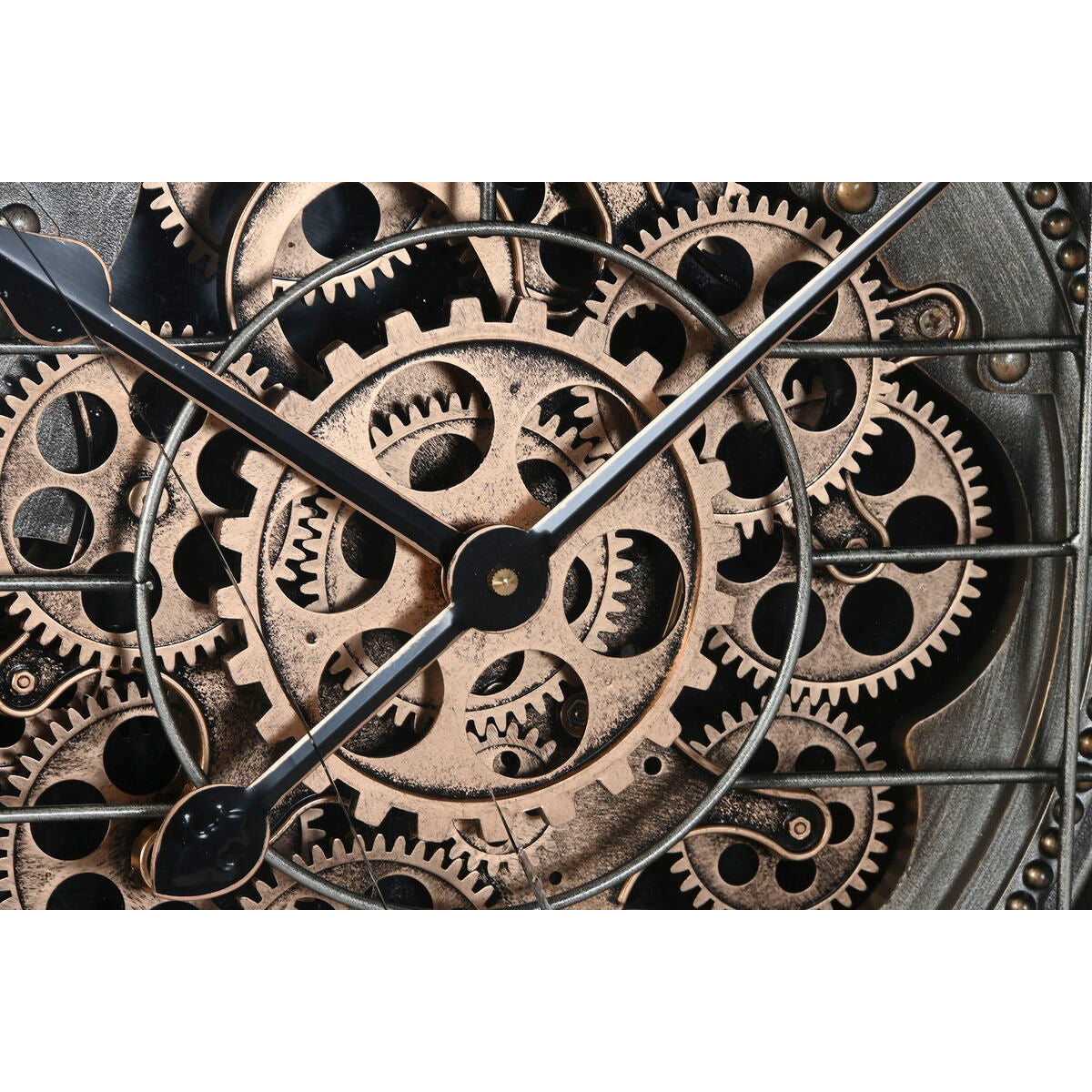 Relógio de Parede Home ESPRIT Dourado Prateado Cristal Ferro Vintage 66,5 x 8,5 x 66,5 cm