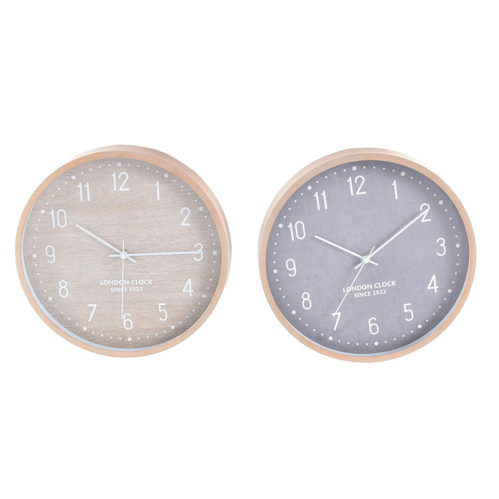 Reloj de pared ESPRIT Home, PVC gris beige, 30 x 4 x 30 cm (2 unidades)