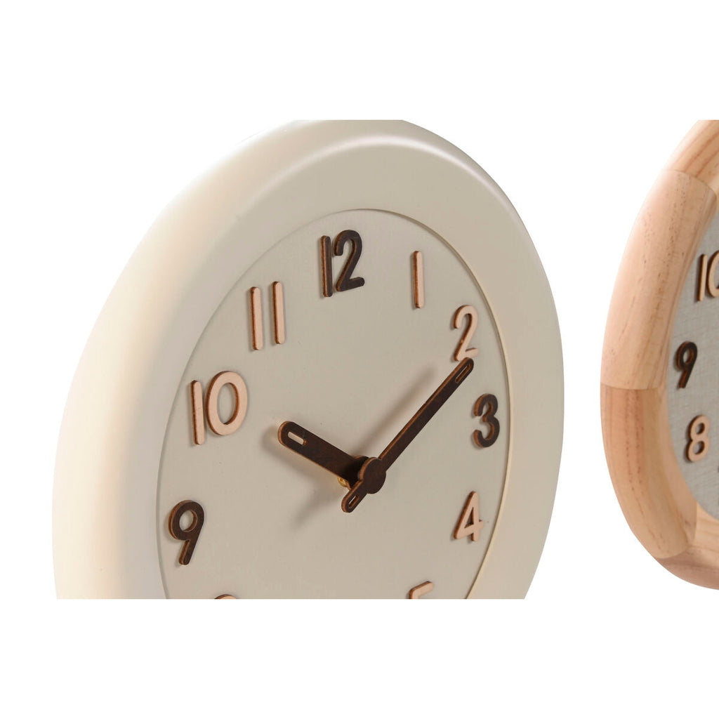 Reloj de pared ESPRIT Home, madera beige natural, 30 x 5 x 30 cm (2 unidades)