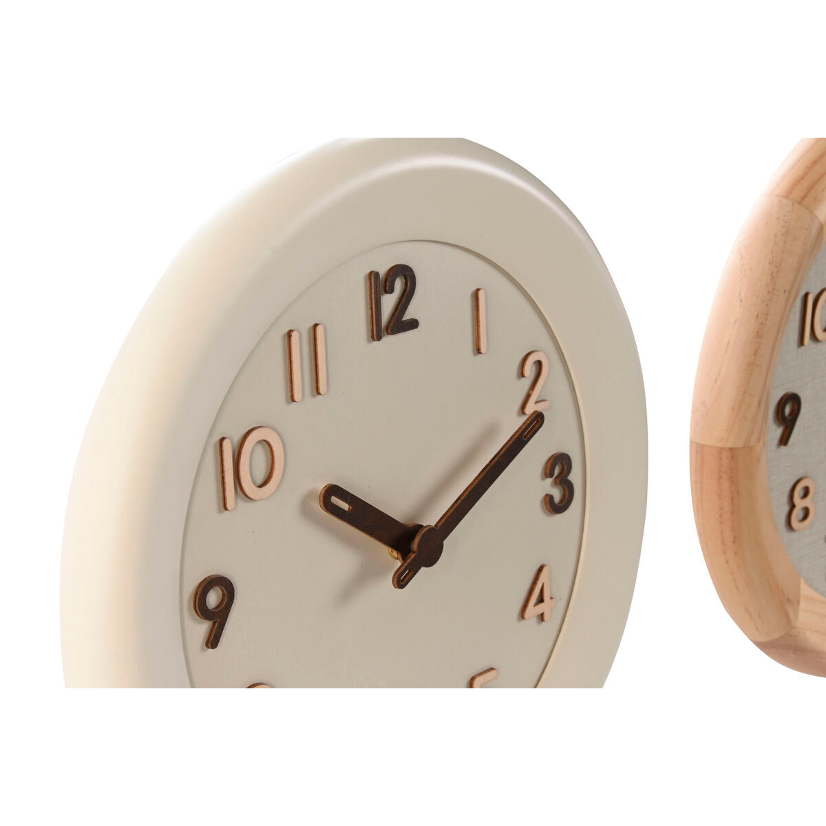 Reloj de pared ESPRIT Home, madera beige natural, 30 x 5 x 30 cm (2 unidades)