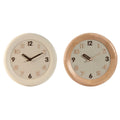 Reloj de pared ESPRIT Home, madera beige natural, 30 x 5 x 30 cm (2 unidades)