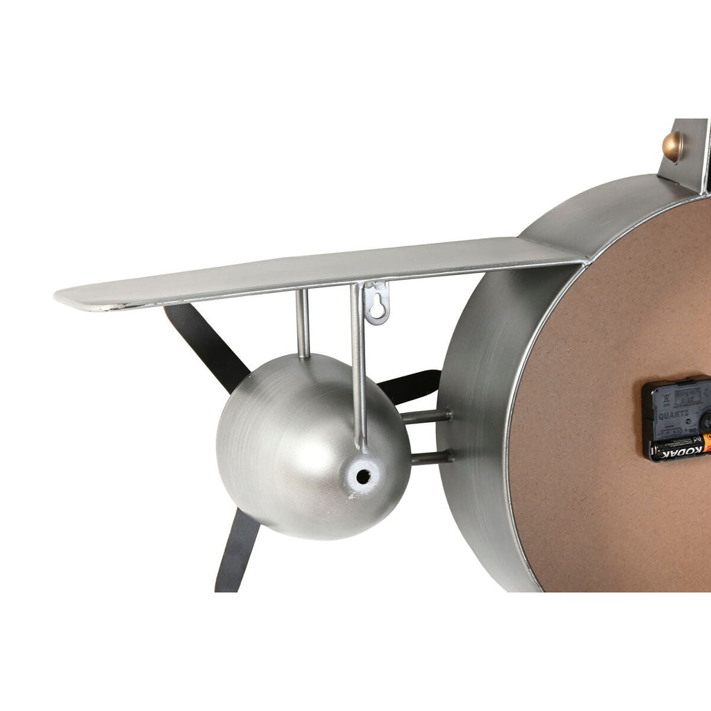 Relógio de Parede Home ESPRIT Dourado Prateado Metal Avião Vintage 87 x 17 x 52,5 cm