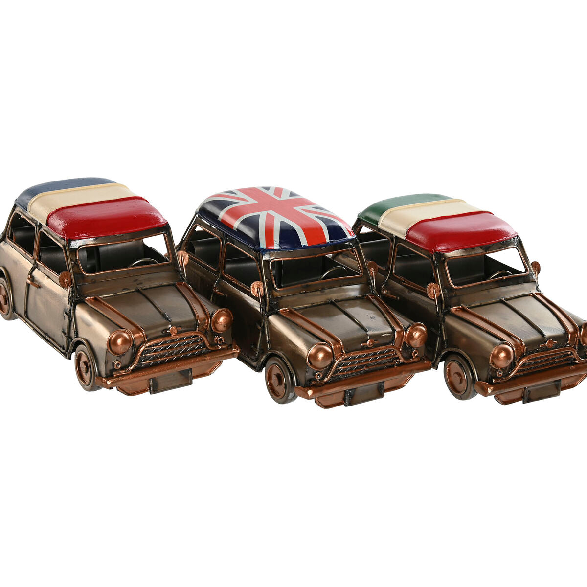 Figura Decorativa Hogar ESPRIT Oro Plata Coche Vintage 17 x 9 x 8 cm (3 Unidades)