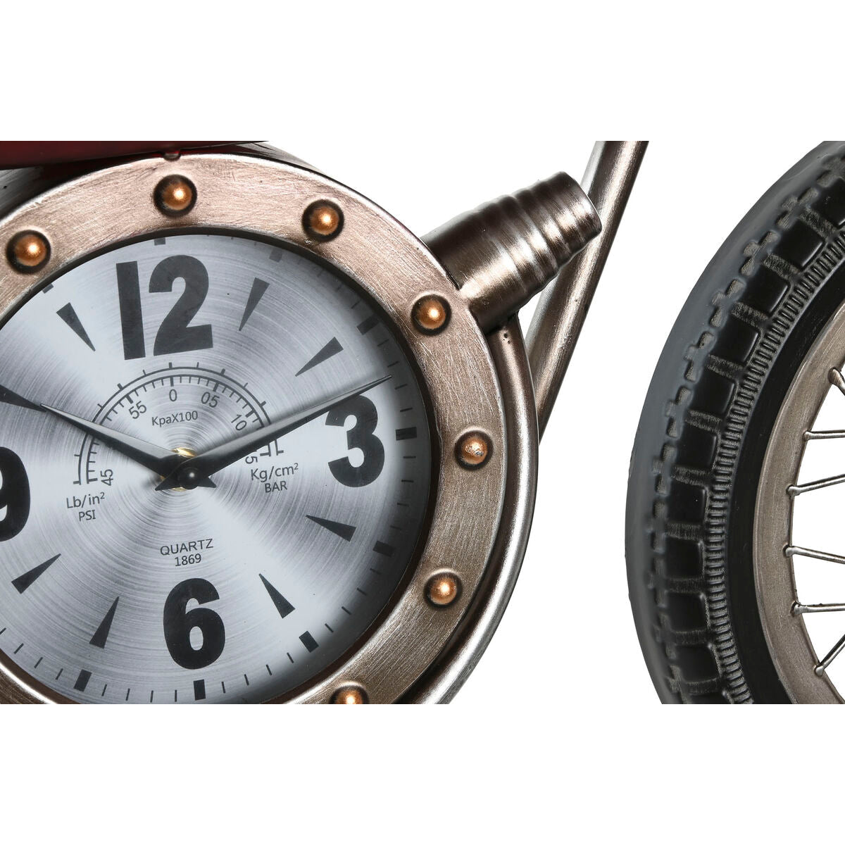 ESPRIT Home Wall Clock, Red Gold, PVC Metal, Vintage Style, 95 x 12 x 43.5 cm