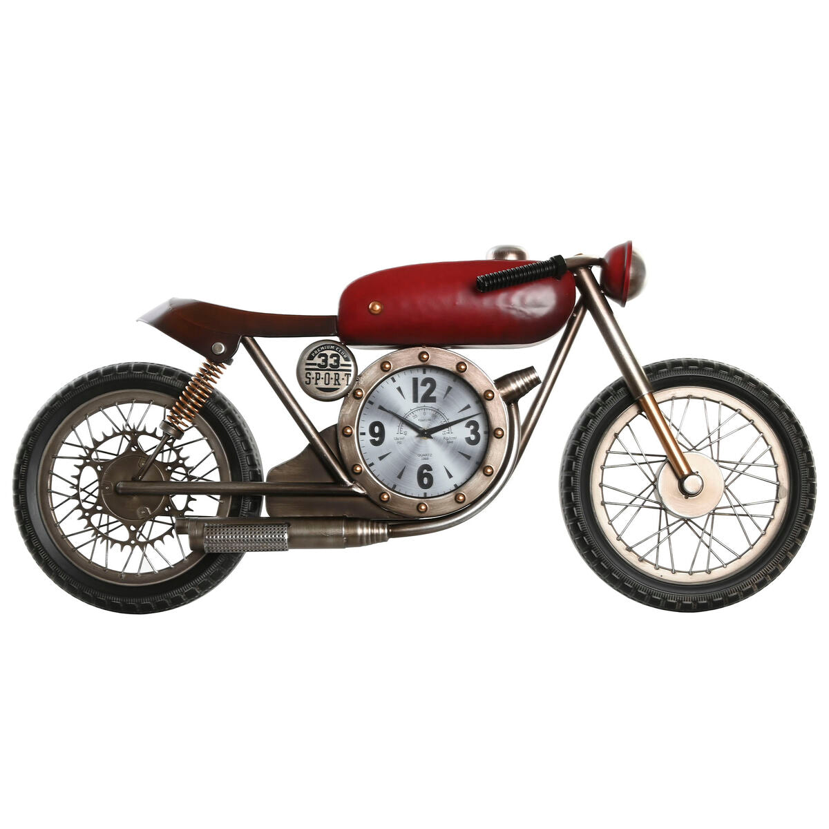 ESPRIT Home Wall Clock, Red Gold, PVC Metal, Vintage Style, 95 x 12 x 43.5 cm