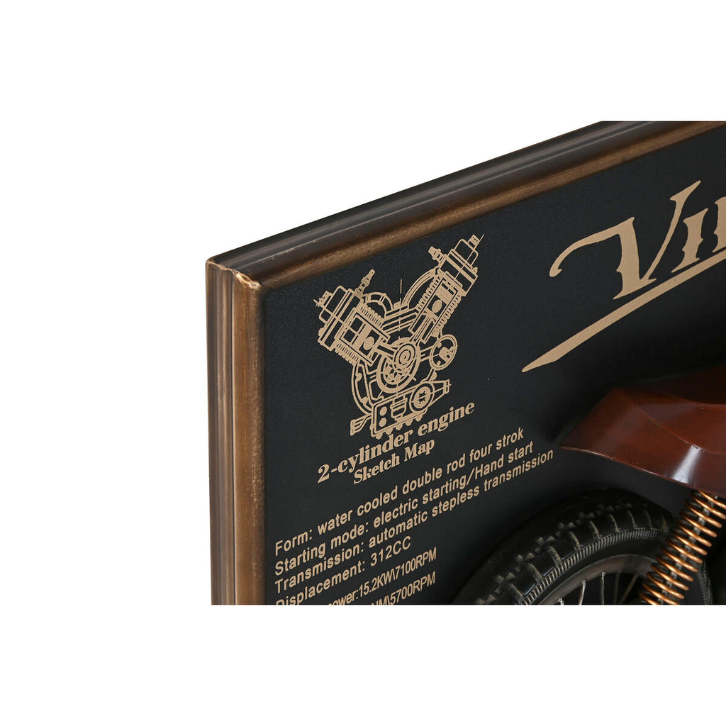 Relógio de Parede Home ESPRIT Vermelho Dourado PVC Metal Mota Vintage 120 x 15,5 x 60 cm