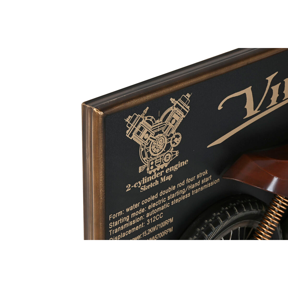 Relógio de Parede Home ESPRIT Vermelho Dourado PVC Metal Mota Vintage 120 x 15,5 x 60 cm