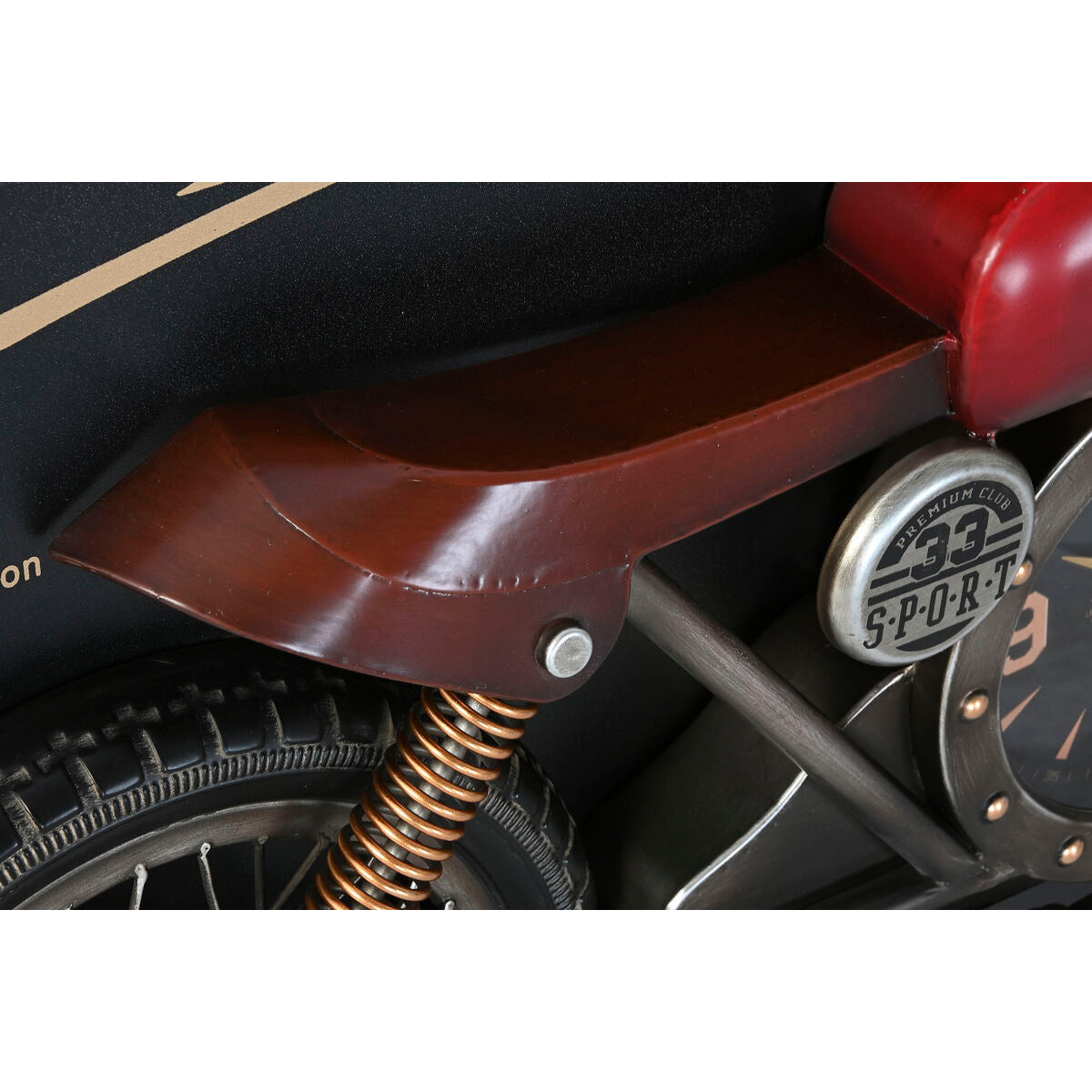 Relógio de Parede Home ESPRIT Vermelho Dourado PVC Metal Mota Vintage 120 x 15,5 x 60 cm