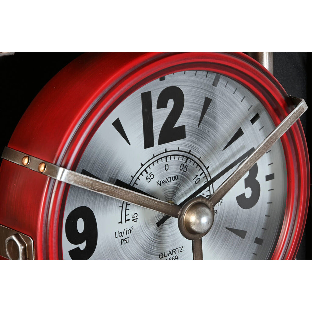 Relógio de Parede Home ESPRIT Preto Vermelho Dourado PVC Metal Mota Vintage 60 x 18 x 120 cm