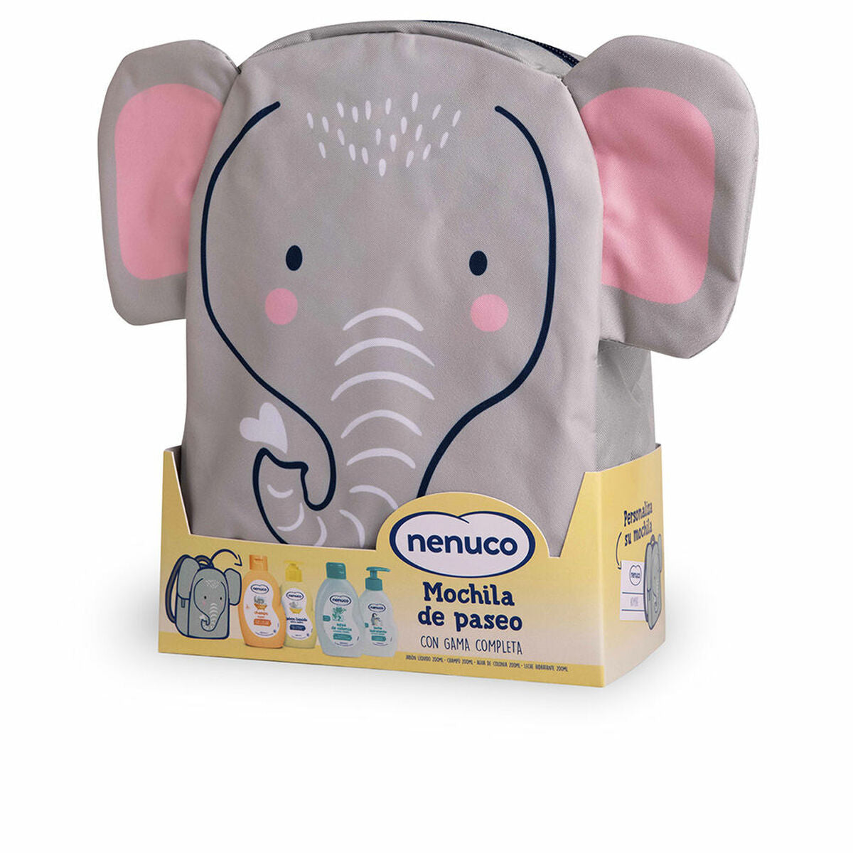 Set de baño para bebé Nenuco, mochila con elefante, lote de elefantes