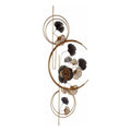 Bloemen Hanging Wall Art, Gold Metal, Copper Finish (60 x 150 x 7.5 cm)