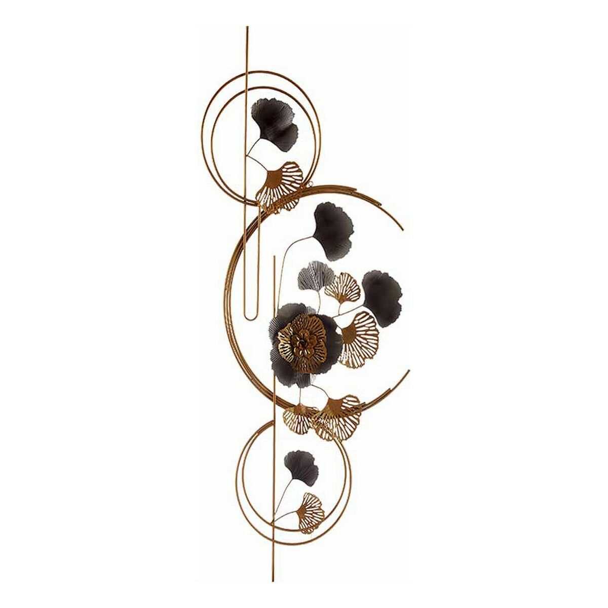 Bloemen Hanging Wall Art, Gold Metal, Copper Finish (60 x 150 x 7.5 cm)