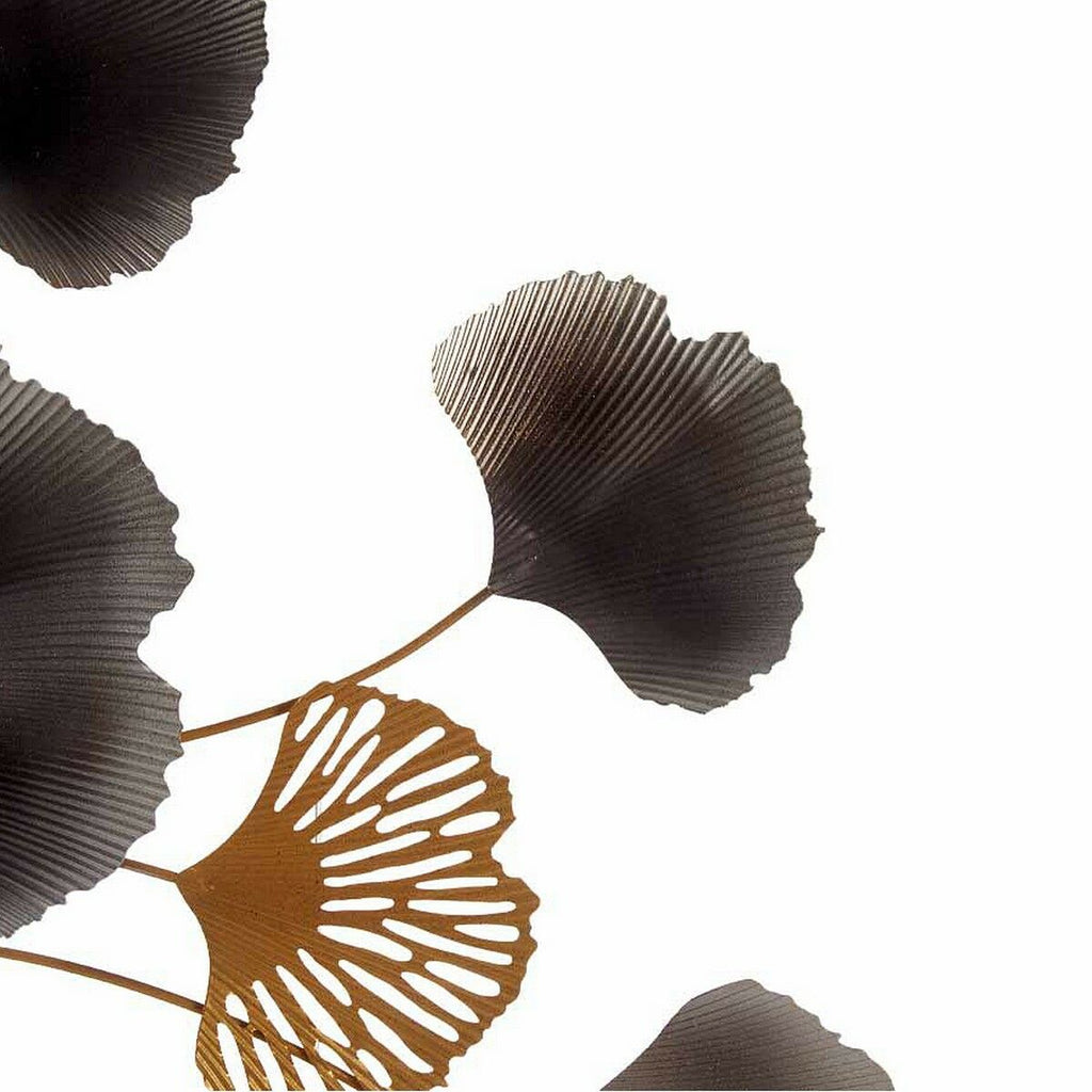 Arte de pared colgante Bloemen en metal azul y dorado y acabado en cobre (80 x 151 x 5,5 cm)