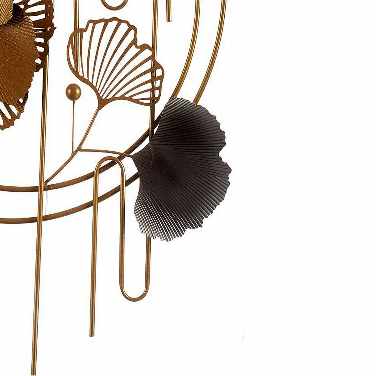 Decoración de pared abstracta de flores, metal (63 x 121 x 9,5 cm)