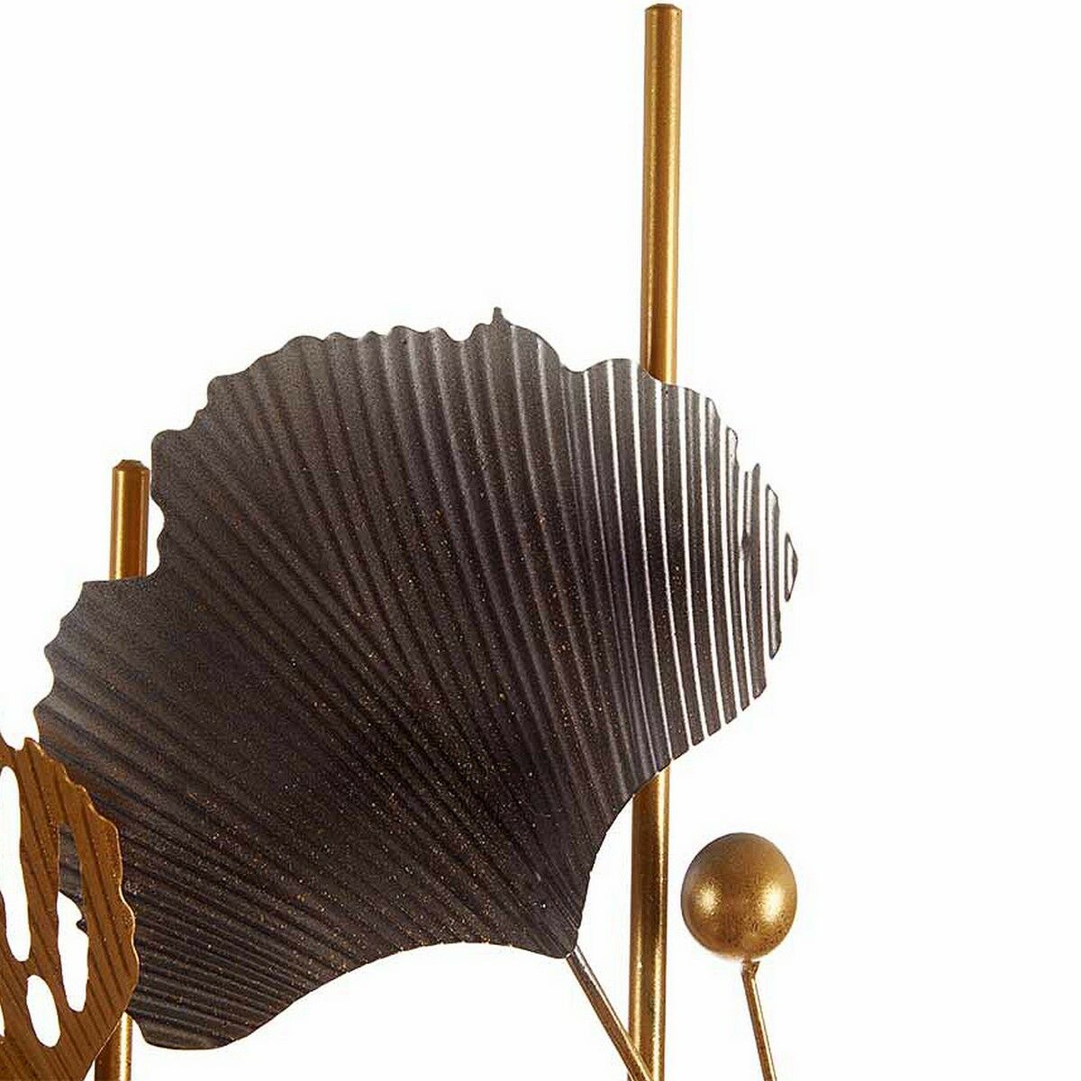 Decoración de pared abstracta de flores, metal (63 x 121 x 9,5 cm)