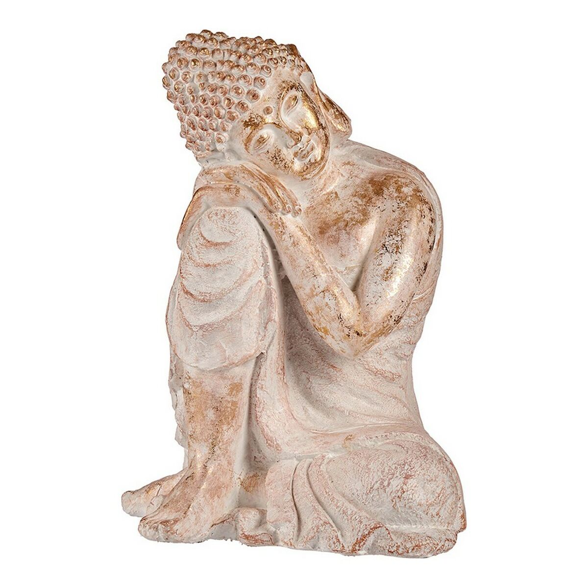 Figura decorativa de jardín Ibergarden CC20445 Oro blanco Poliresina 35,5 x 54,5 x 42 cm Buda