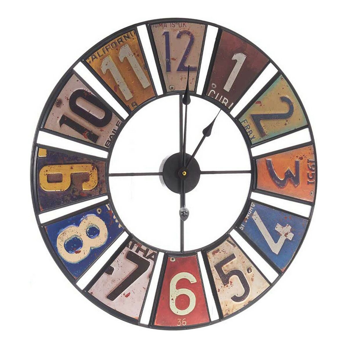Retro Multicolor Metal Wall Clock (60 x 4.5 x 60 cm)