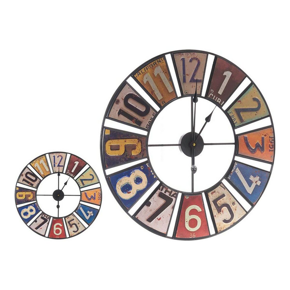 Retro Multicolor Metal Wall Clock (60 x 4.5 x 60 cm)