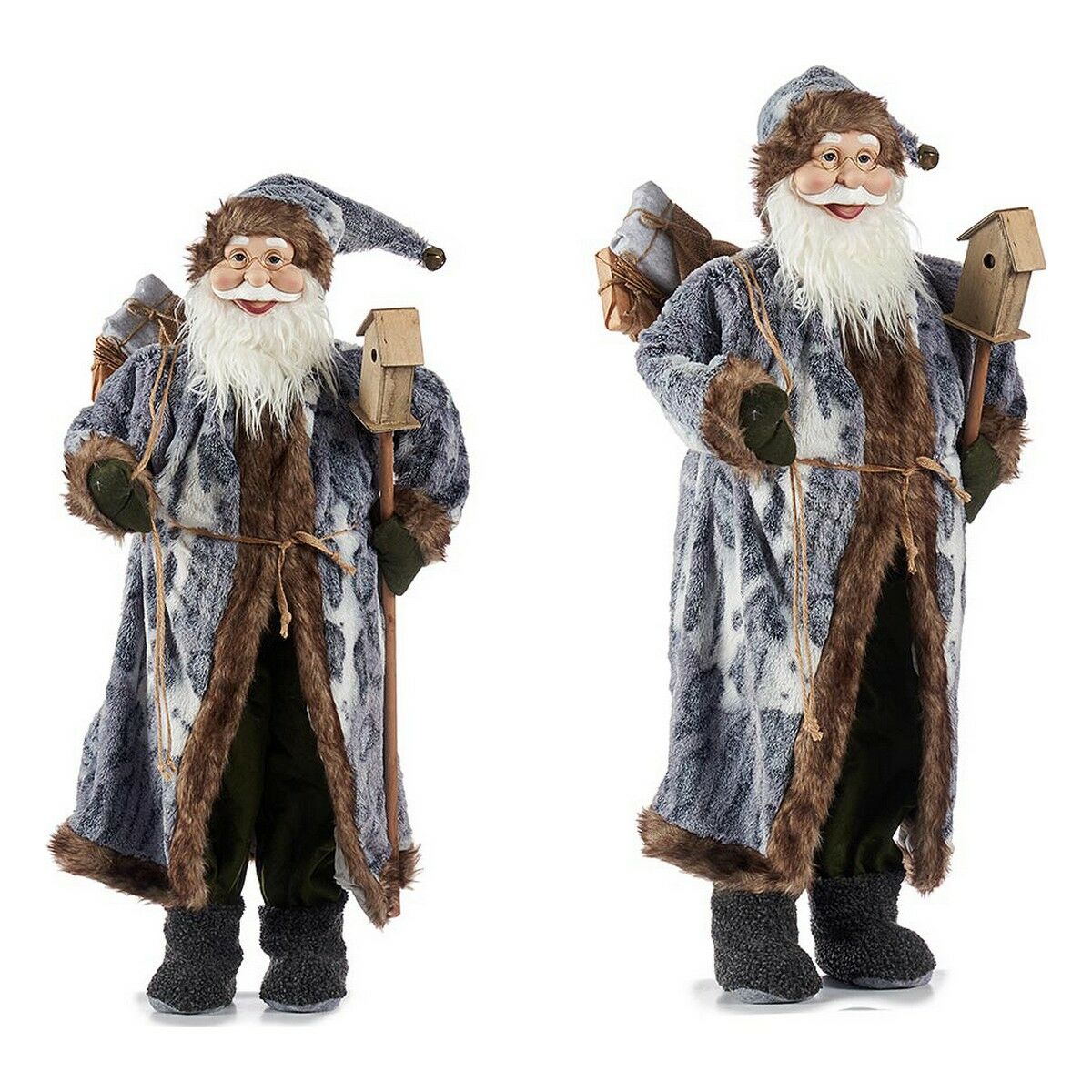 Santa Claus 36 x 93 x 37 cm Gray Wood Brown Green Plastic