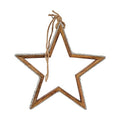 Christmas Star Ornament with Glitter Silhouette, 28.5 x 6 x 56 cm, Silver, Wood