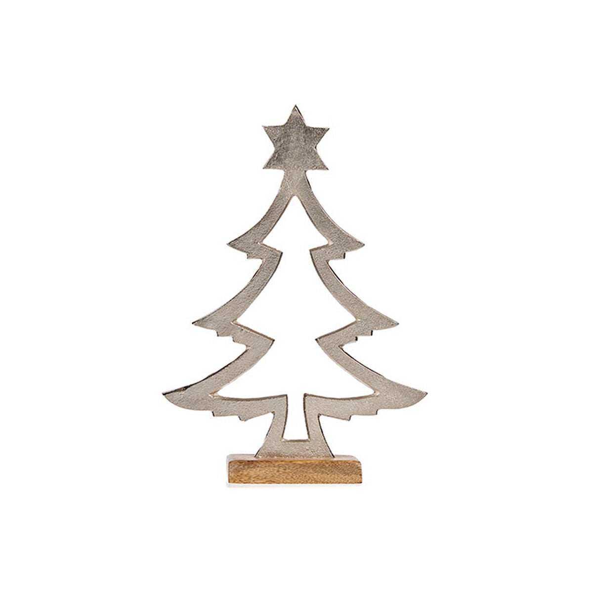 Christmas Tree Silhouette 4.6 x 39 x 27 cm Silver Metal Wood