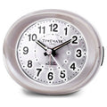 Analog Timemark Alarm Clock, White, Lightweight LED, Silent, Snooze, Night Mode, 9 x 9 x 5.5 cm (9 x 9 x 5.5 cm)