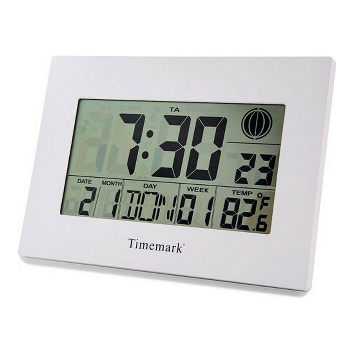 Relógio de Parede com Termómetro Timemark Branco (24 x 17 x 2 cm)