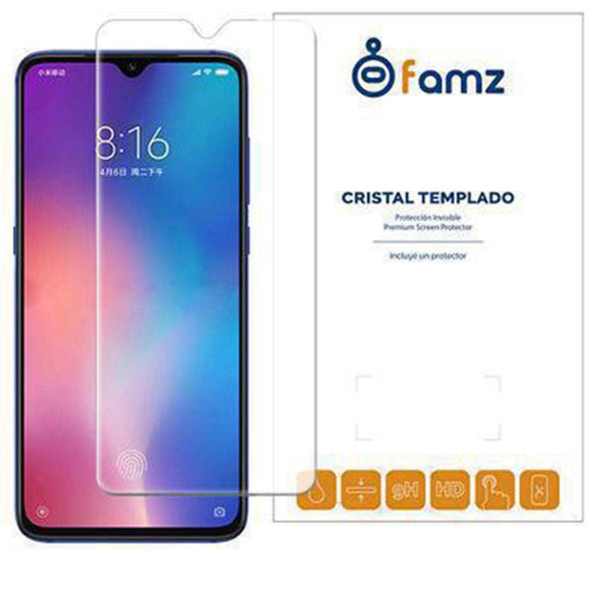 Screen protector for Xiaomi MI 9 and Xiaomi MI 9 Lite mobile phones.