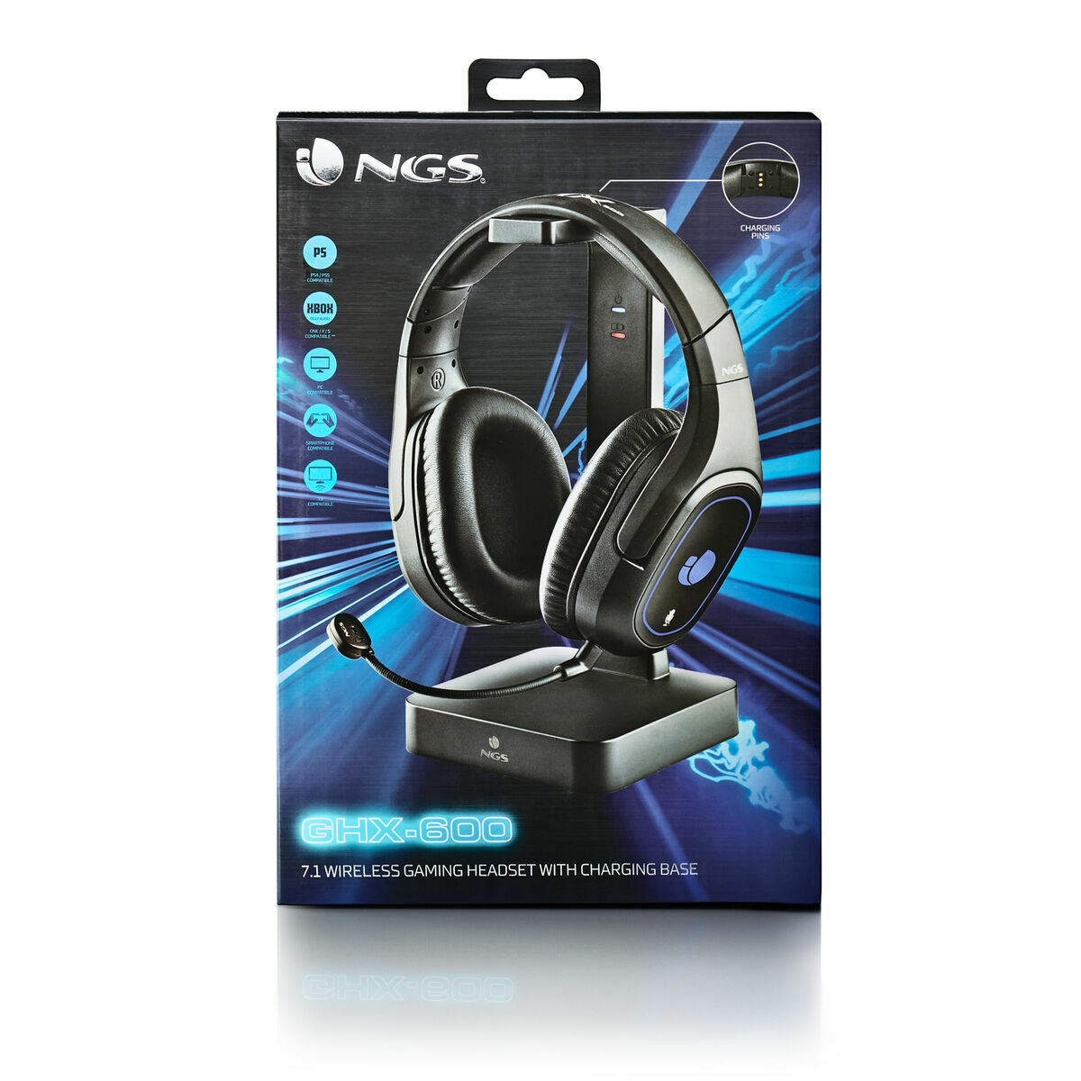 Auriculares para juegos NGS GHX-600 negros con micrófono (1 unidad)