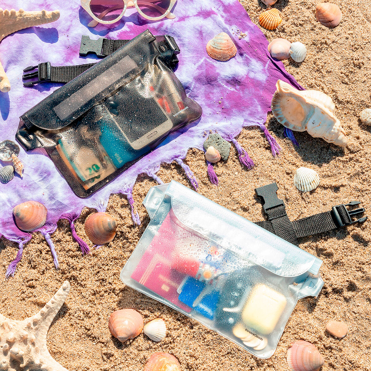 Riñonera Impermeable con Correa Ajustable Wannis InnovaGoods 2 Unidades