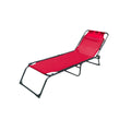 Marbueno Folding Steel Chair with Cushion for Garden and Pool 190X58X27 cm Red 10000