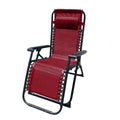 Marbueno Folding Steel Chair with Cushion for Garden and Pool 90X66X108 cm Zero Gravity Burdeos 10010