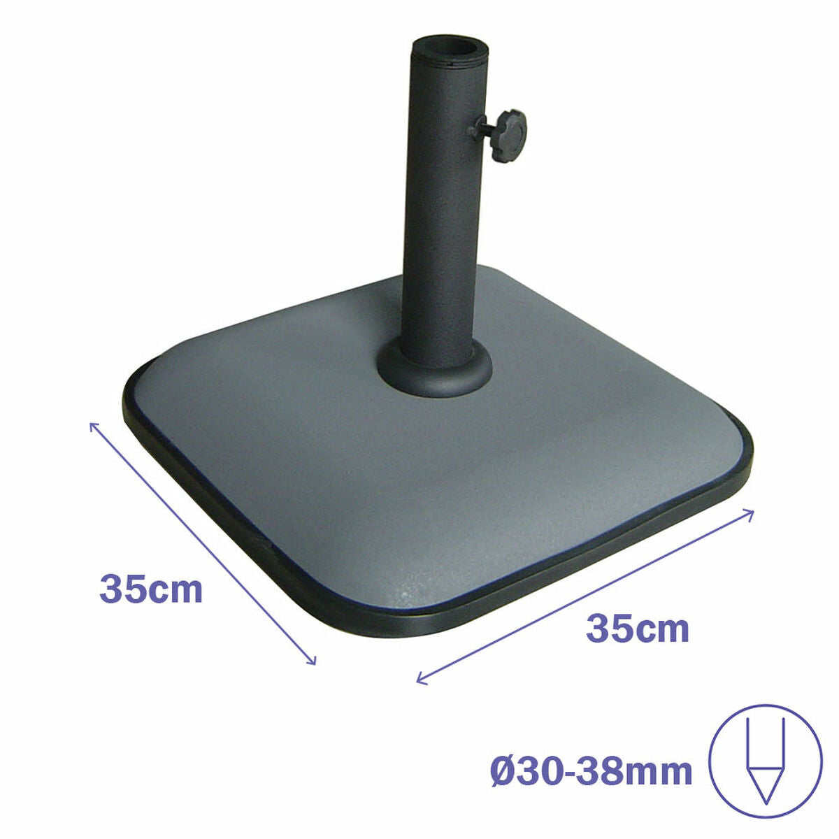 Base Sombrilla Cuadrada Marbueno 35x35x5,2 cm 11KG Cinza Jardim, Piscina, Terraço