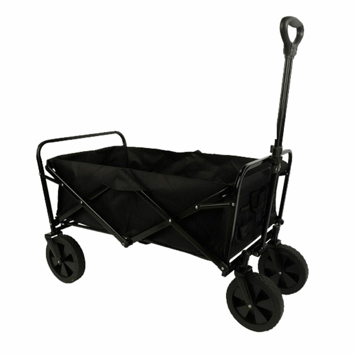 Carrito multiusos plegable Marbueno, acero, 150 kg, negro, para jardín, playa y camping, 86 x 50 x 59 cm