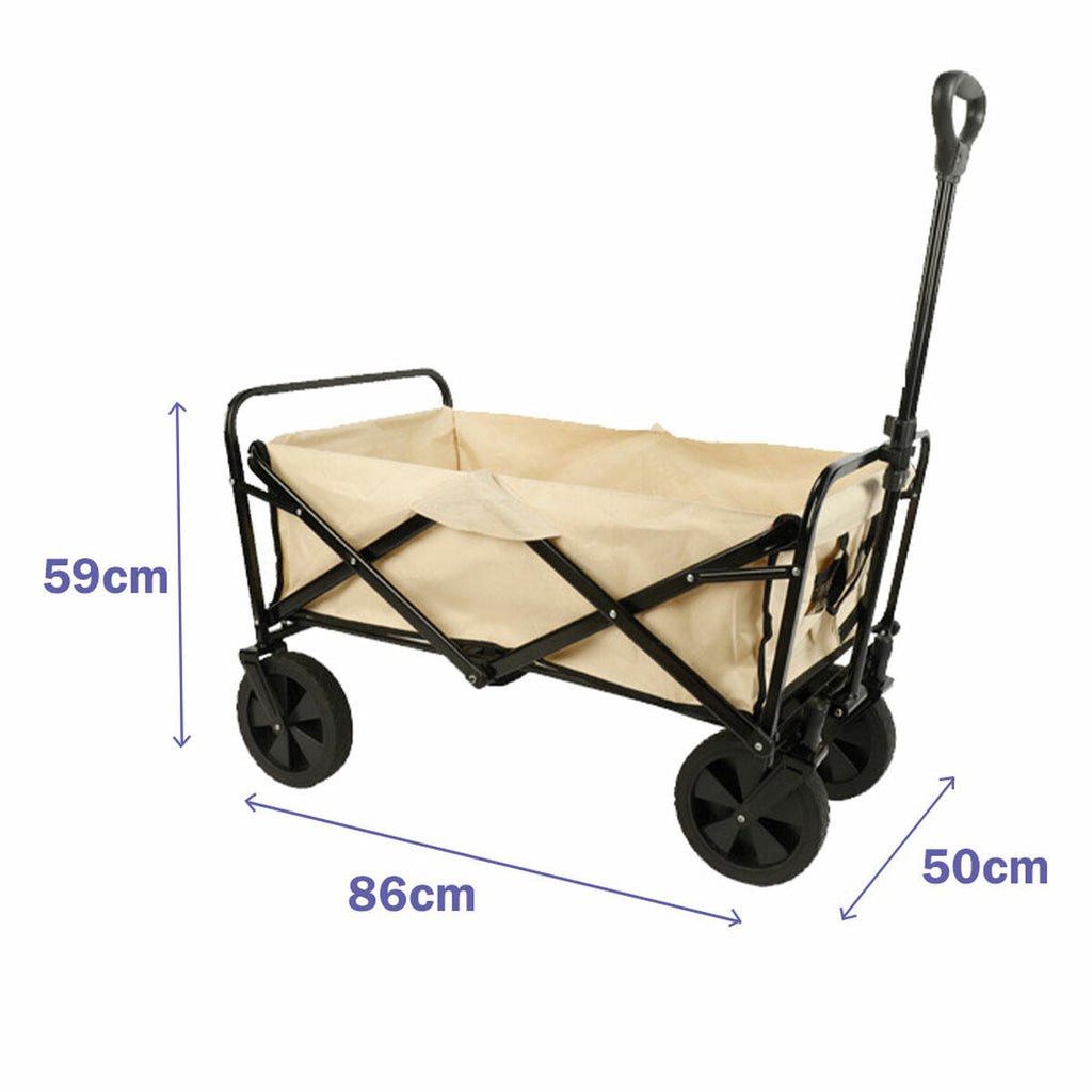 Marbueno Multipurpose Folding Cart 150 KG Beige Garden, Beach and Camping 86x50x59 cm
