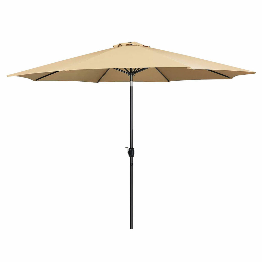 Marbueno Steel Umbrella with 8 Ribs, 300 cm, Polyester, Brown, for Garden, Pool, and Terrace.