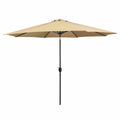 Marbueno Steel Umbrella with 8 Ribs, 300 cm, Polyester, Brown, for Garden, Pool, and Terrace.