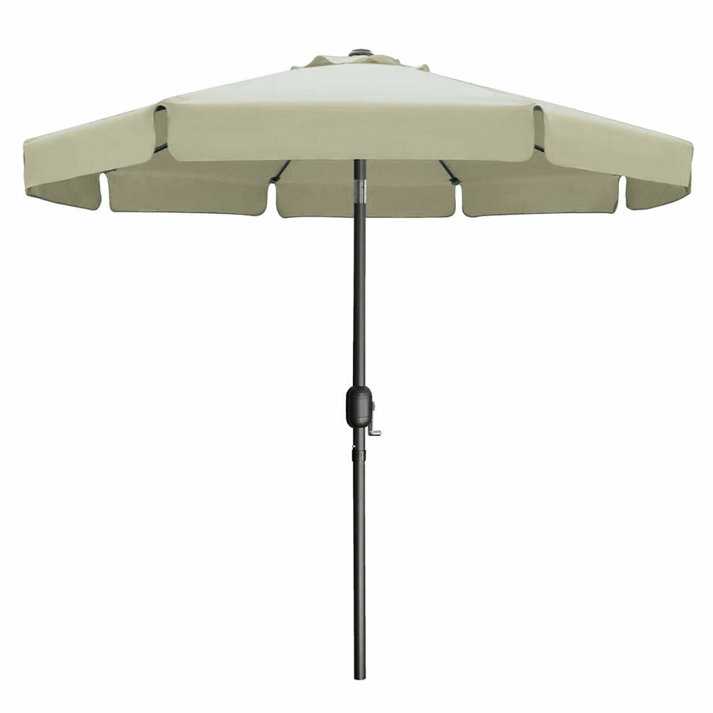 Marbueno Steel Umbrella with 8 Ribs, 270 cm, Beige Polyester, for Garden, Pool, and Terrace.