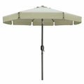 Marbueno Steel Umbrella with 8 Ribs, 270 cm, Beige Polyester, for Garden, Pool, and Terrace.