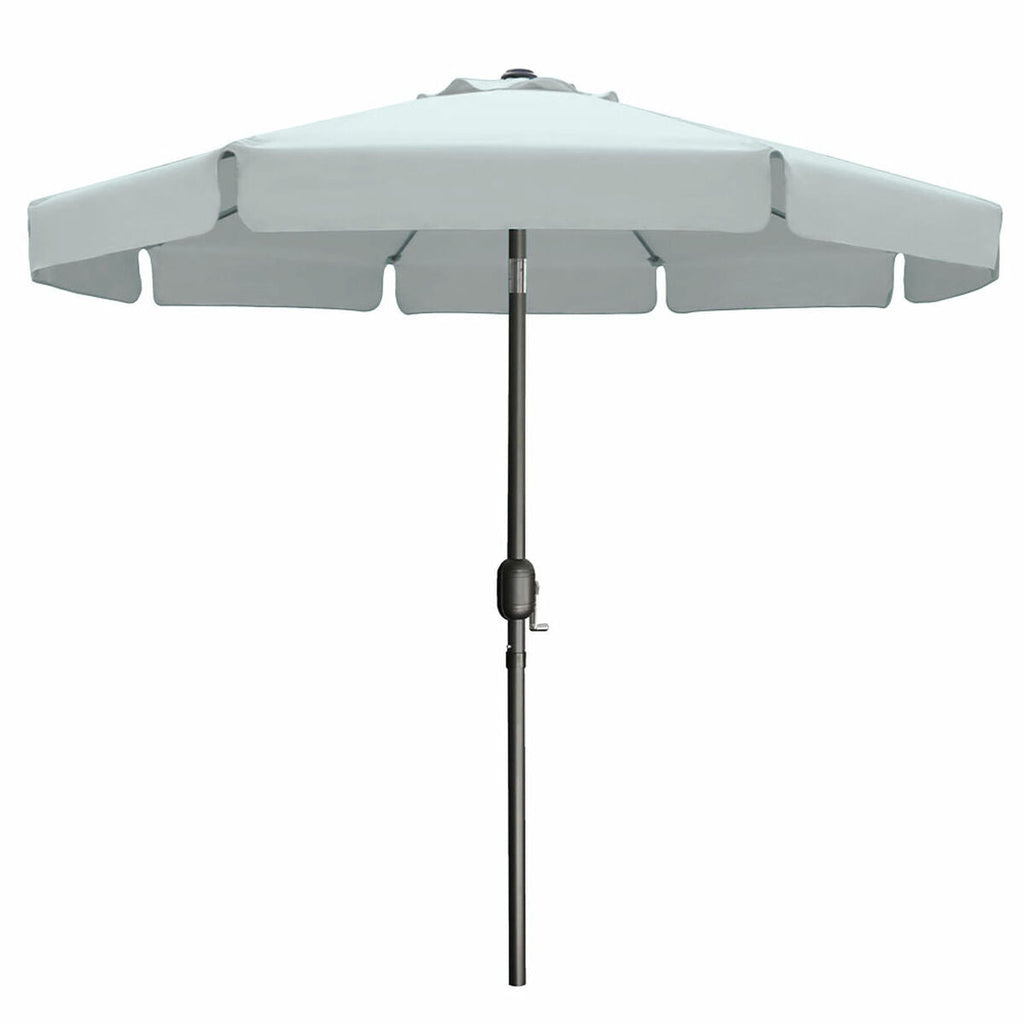 Marbueno Steel Umbrella with 8 Ribs, 300 cm, White Polyester, for Garden, Pool, and Terrace.