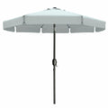 Marbueno Steel Umbrella with 8 Ribs, 300 cm, White Polyester, for Garden, Pool, and Terrace.