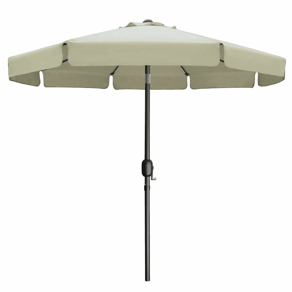 Sombrilla Marbueno de Acero con 8 Varillas, 300 cm, Poliéster Beige, para Jardín, Piscina y Terraza.
