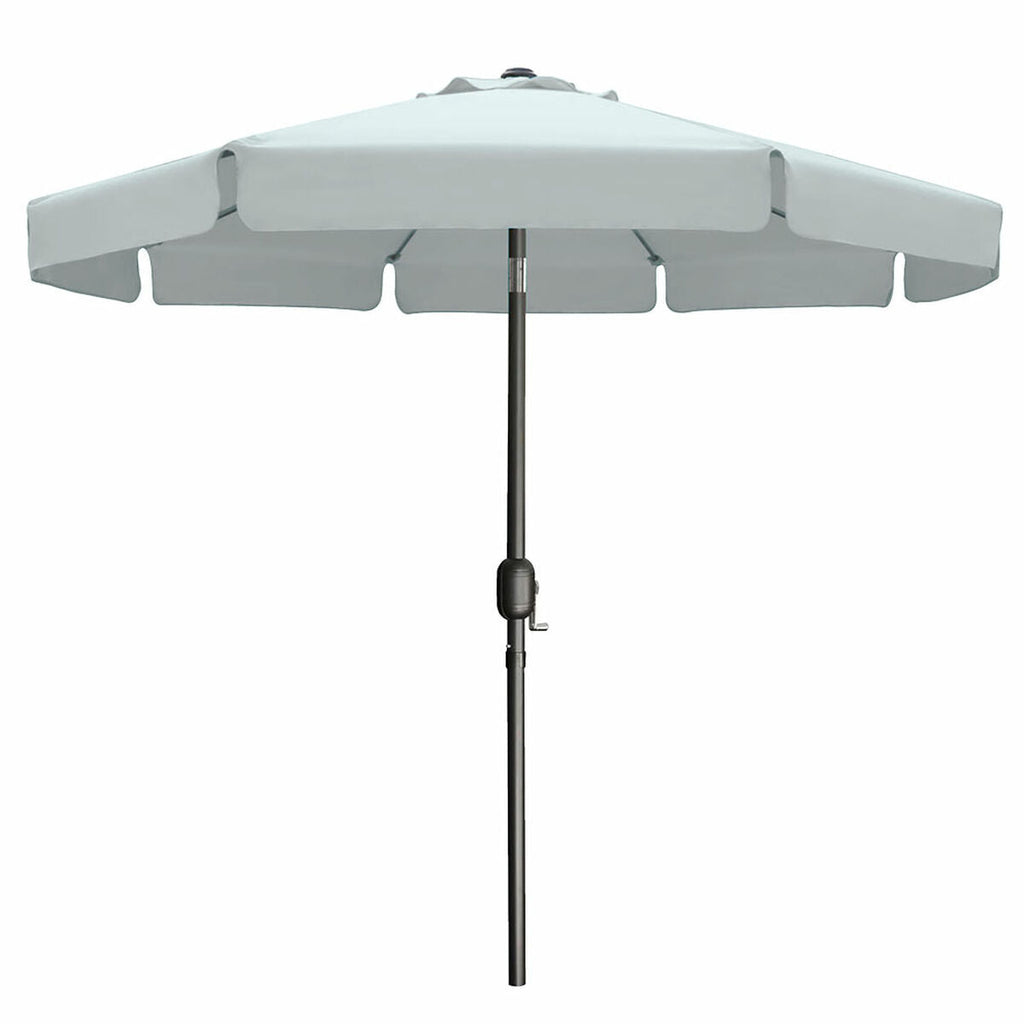 Marbueno Steel Umbrella with 8 Ribs, 300 cm, White Polyester, for Garden, Pool, and Terrace.