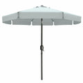 Marbueno Steel Umbrella with 8 Ribs, 300 cm, White Polyester, for Garden, Pool, and Terrace.