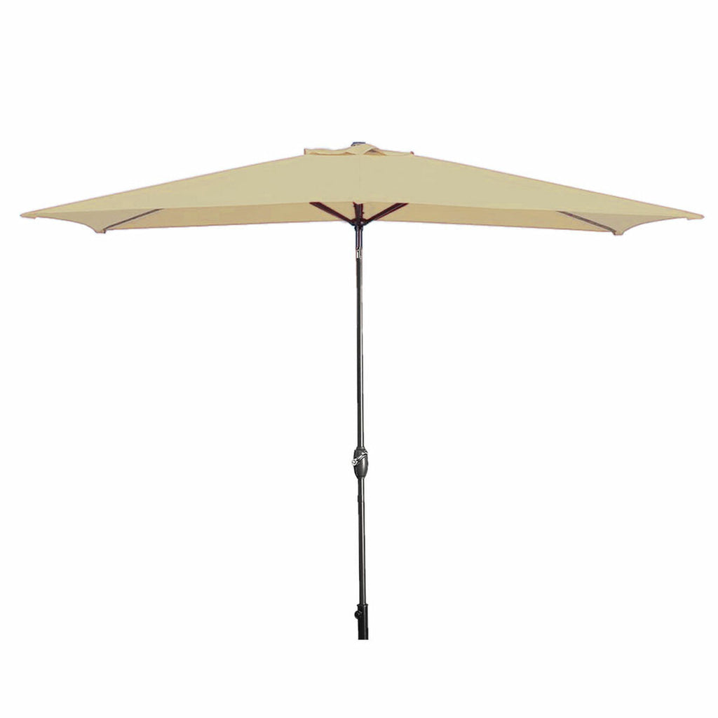 Marbueno Steel Umbrella with 8 Ribs, 200x300 cm, Polyester, Brown, for Garden, Pool, and Terrace.