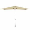 Marbueno Steel Umbrella with 8 Ribs, 200x300 cm, Polyester, Brown, for Garden, Pool, and Terrace.