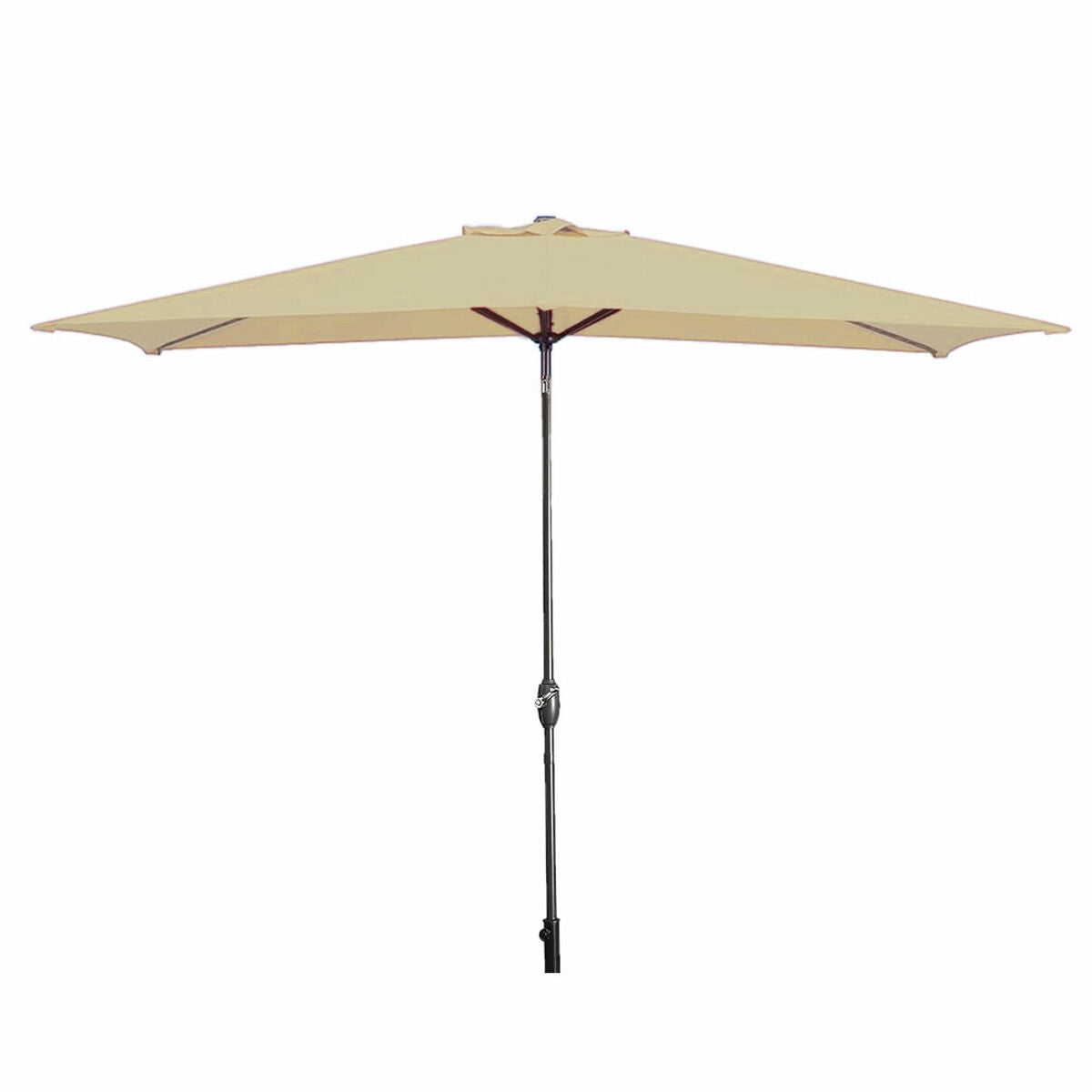 Marbueno Steel Umbrella with 8 Ribs, 200x300 cm, Polyester, Brown, for Garden, Pool, and Terrace.