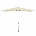 Marbueno Steel Umbrella with 8 Ribs, 200x300 cm, Beige Polyester, for Garden, Pool, and Terrace.